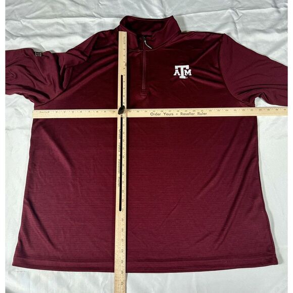 Men's Champion Texas A&M Aggies Quarter‎ Zip Long Sleeve Pullover  - 2XL Good - Picture 4 of 12